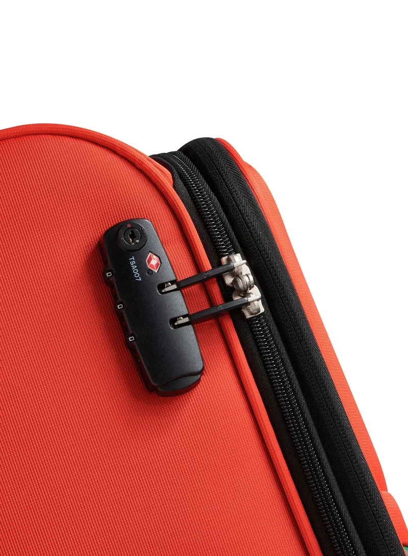 UNITED COLORS OF BENETTON  Color Block 81 Cm 4-Double Wheeled Softside Expandable Check-In Luggage Trolley Case - Red  | Best Price UAE